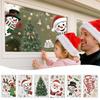 6PCS Christmas Window Stickers Snowflake Santa Claus Reindeer Tree Snowman Stickers Self-Adhesive Reusable Window Decals