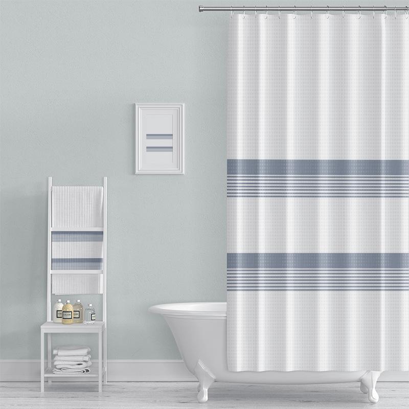 

Digital Printed Waffle Grid Bathroom Curtain Modern And Minimalist Printed Shower Curtain W60H190(CM)-1 Pcs