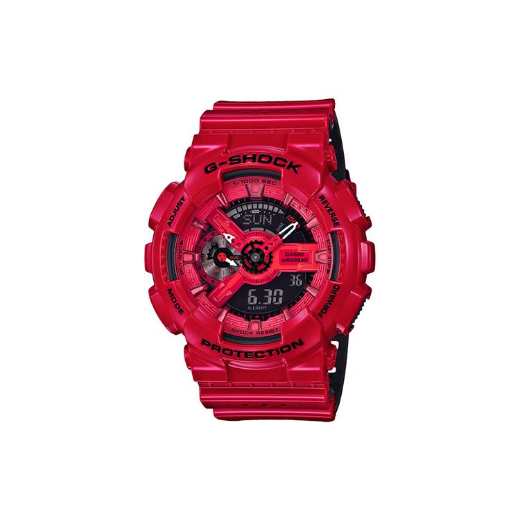 CASIO Men Liquid Crystal/Analog Dual Display Series Black Watch GA-110LPA-4A GA-110LPA-4A Red Watch Dial