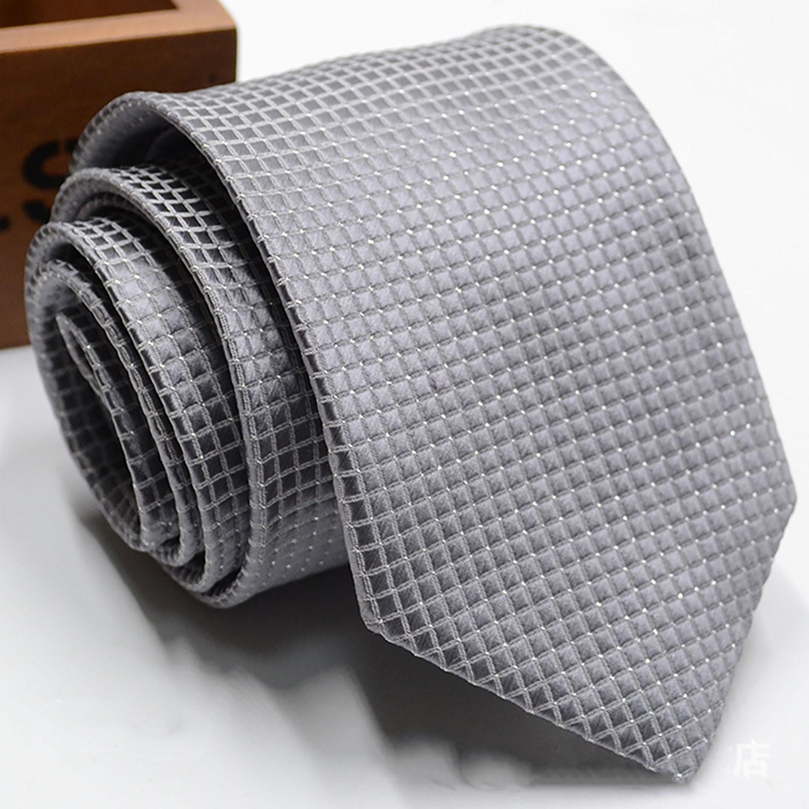 

Шовкові краватки в клітку. Чоловічі краватки. Для вечірок. Ділові офіційні чоловічі ділові повсякденні краватки сірий колір