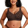 Large Size TK Explosion Full Coverage Leopard Print Seamless Gathering Soft Support Bra Underwear