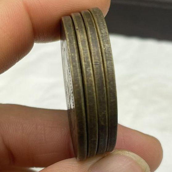 Antique Guangdong Two Fen Bronze Coin: Brass, Good Condition, Natural Patina, Smooth Surface