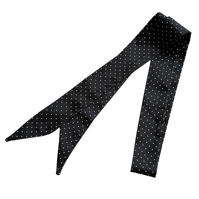 Summer new striped silk scarf long strip high-end headscarf headband tied hair streamer wrapped bag multi-purpose scarf belt