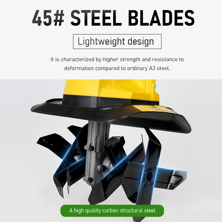 Electric Soil Loosener Household Electric Cultivator Hand-push Garden Tiller Agricultural Plow Hoeing Machine Rotary Weeder