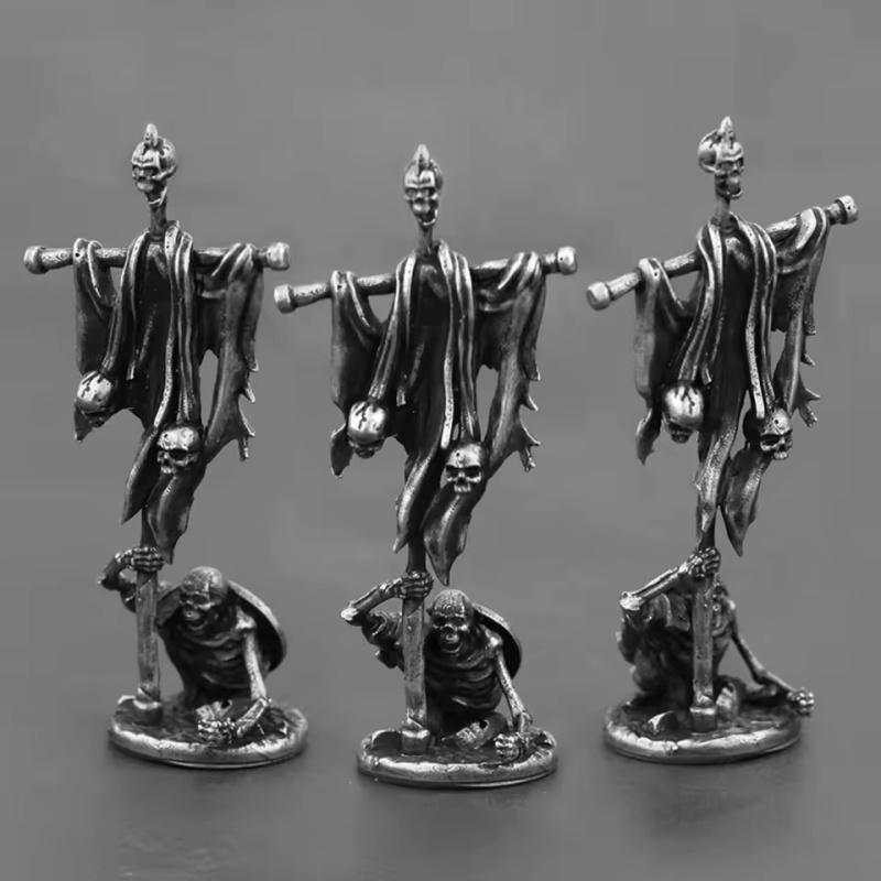 Ancient Medieval Legion Swordman Undead Skeleton Warrior Action Figures Metal Copper Model Armor Figurine Miniature Ornament Toy