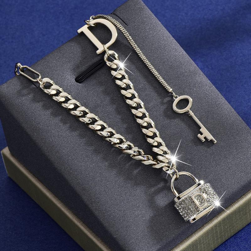 Модное кофейно-золотое и серебряное ожерелье-подвеска с буквой D из титановой стали для женщин Coffee Gold