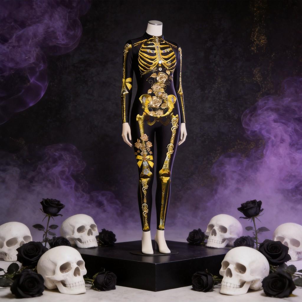 Halloween Horror Skeleton Costume For Women With 3d Print And Spandex For Halloween Parties