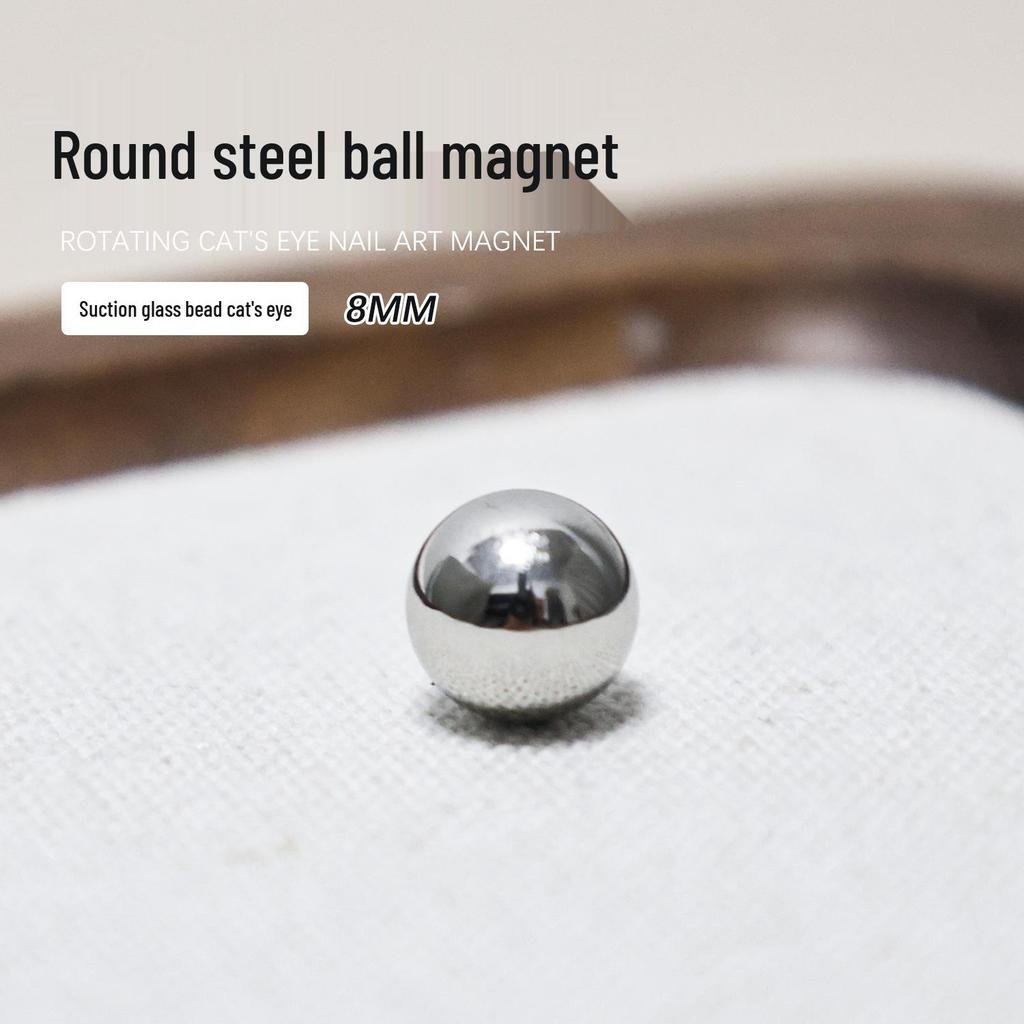 8mm Round Magnetic Steel Beads for Nail Salons, Strong Suction Magnets, and Cat's Eye Glass Glue.