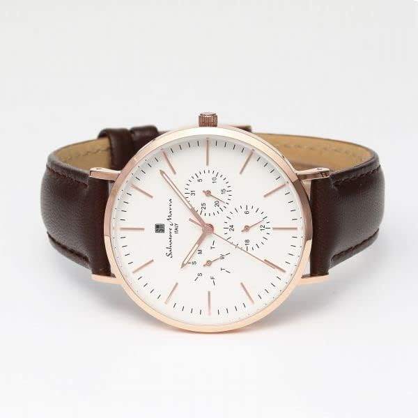 Salvatore Marra Men's Stainless Steel Multi-Calendar Watch SM22102-PGWH