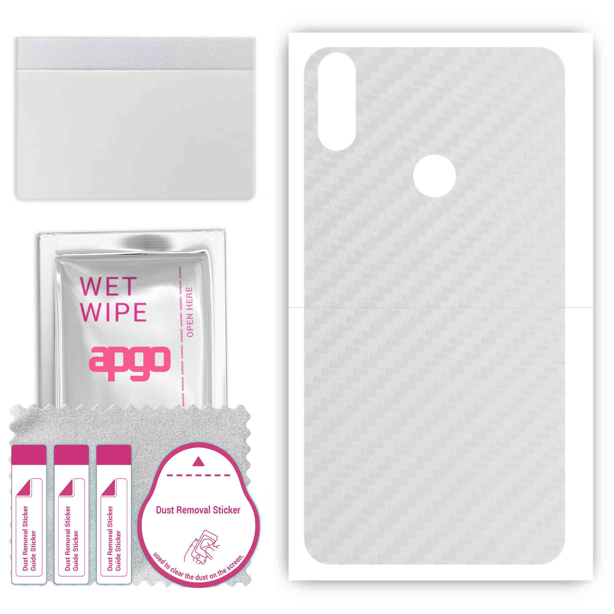 

Apgo Protective Skin Sticker для задньої панелі, сумісної з Motorola One Power (P30 Примітка), Пакетна плівка, фольга, вініл – візерунок прозорий карбон