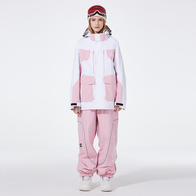 Herren- und Damen-Skianzug Outdoor Winter Warm Snowboardanzug Wasserdicht Winddicht Skijacke und Hose Set Übergröße Atmungsaktiv Isoliert Schneeanzug