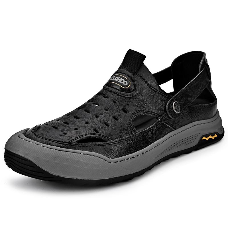 Fashion Men's Leather Sandals Summer Male Shoes Beach Sandals Comfortable Outdoor Casual Sneakers