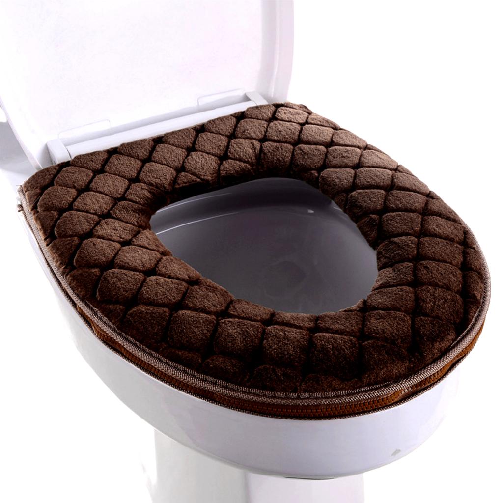 Soft Toilet Seat Cover Washable Toilet Seat Cover Pads Toilet Seat Cover Soft Toilet Seat Cushion Warmer with Zipper