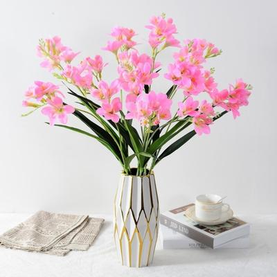 Decor Realistic Artificial Vanilla Orchid Flower Moisturizing Texture 3D Fake Flower Durable Silk Flower Photography Props
