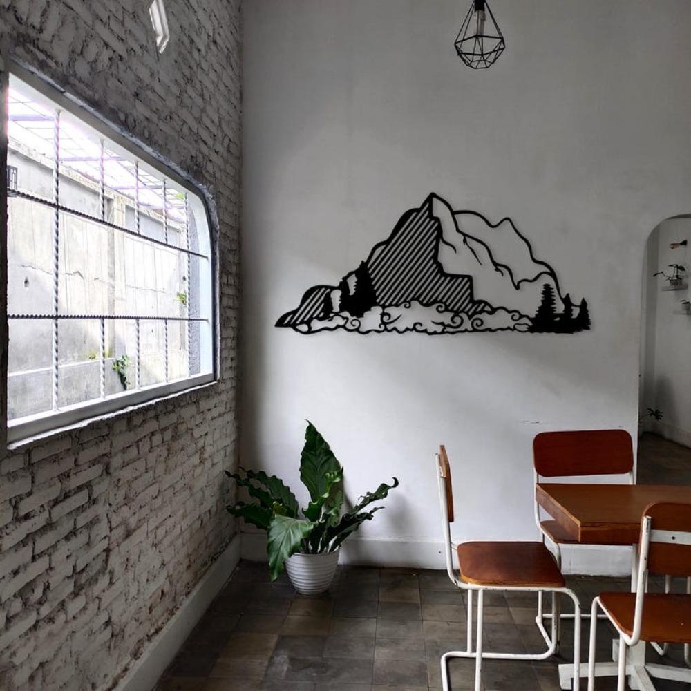 Metall Wandkunst Berglandschaft Minimalistische Wohnkultur Rustikales Bauernhaus Geschenk für Ihn Sie