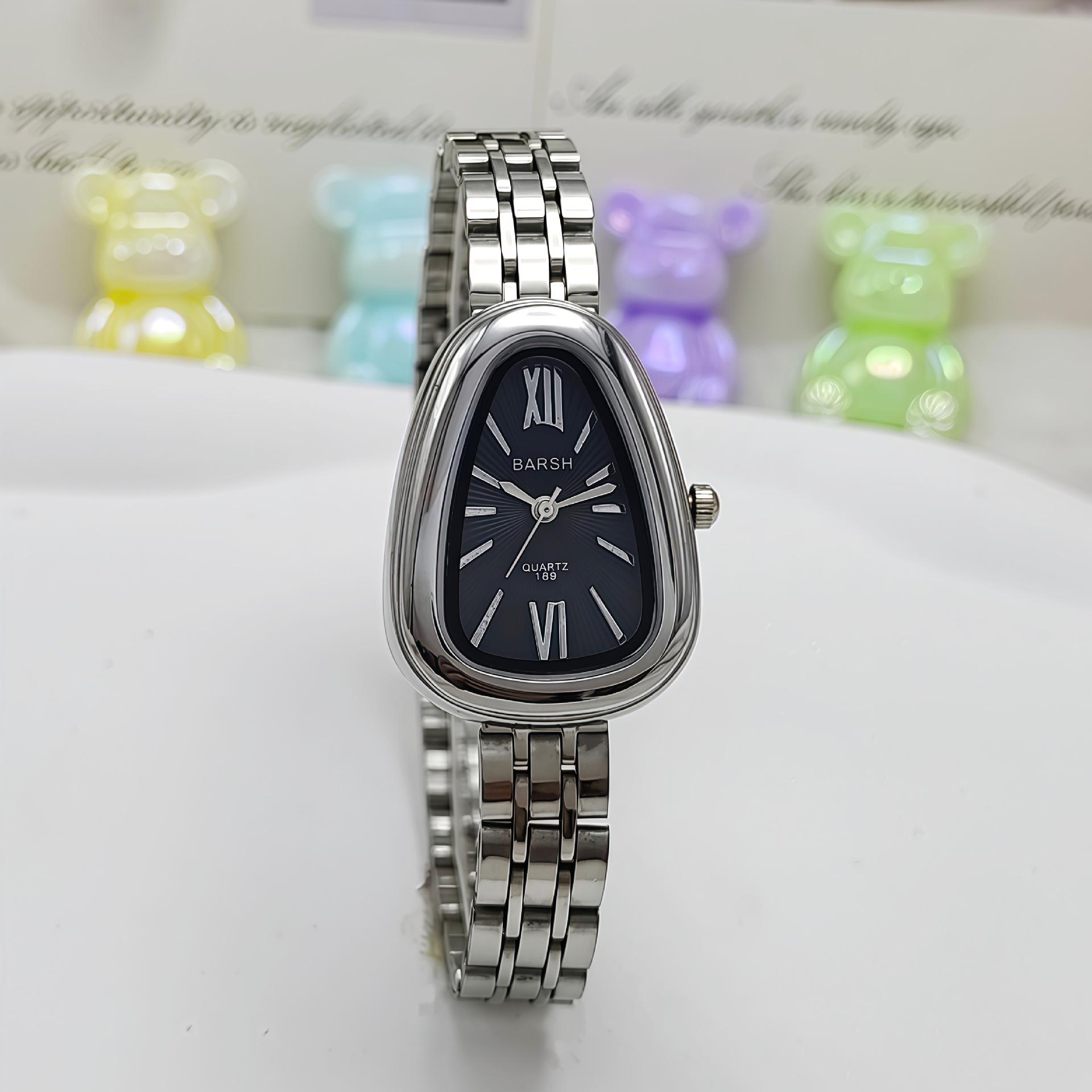 Women s Luxury Snake Head Dial Quartz Watch with Steel Band