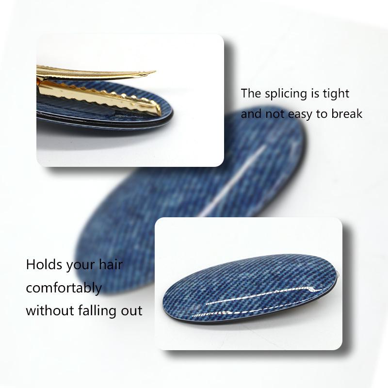 Korean Style Glitter Hair Clips: Seamless Denim Side Bangs Hairpins for Women