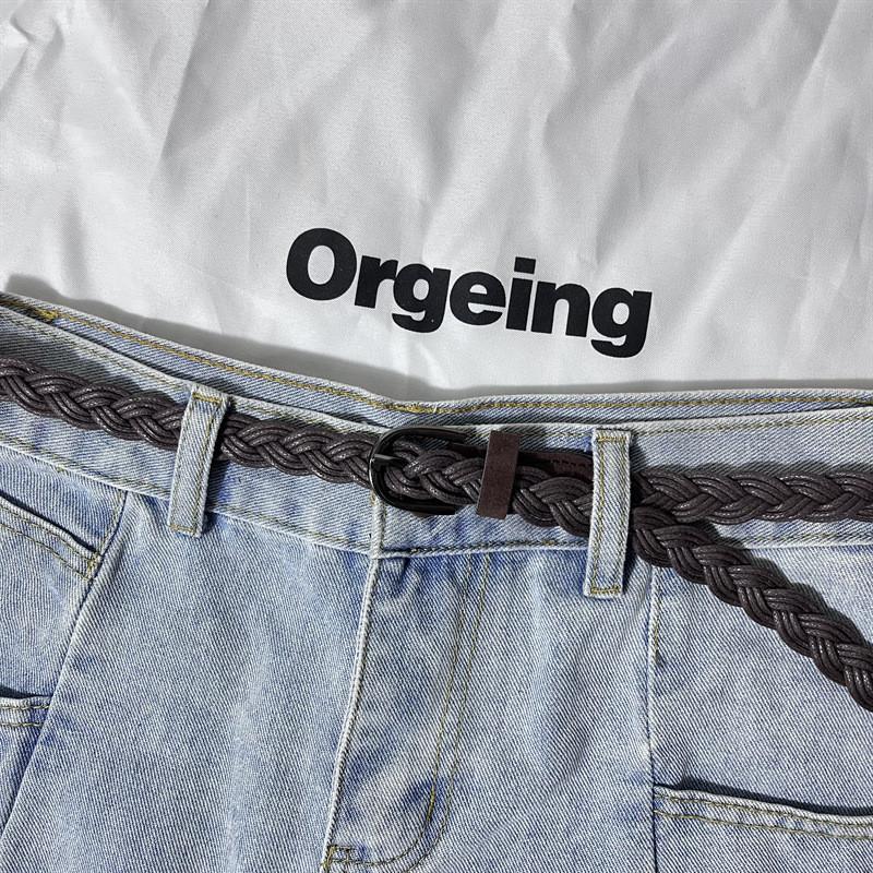 

Coffee Fashionable Colored Weaved Belt For Women Ideal For Dresses Outfits And Coffee Brown