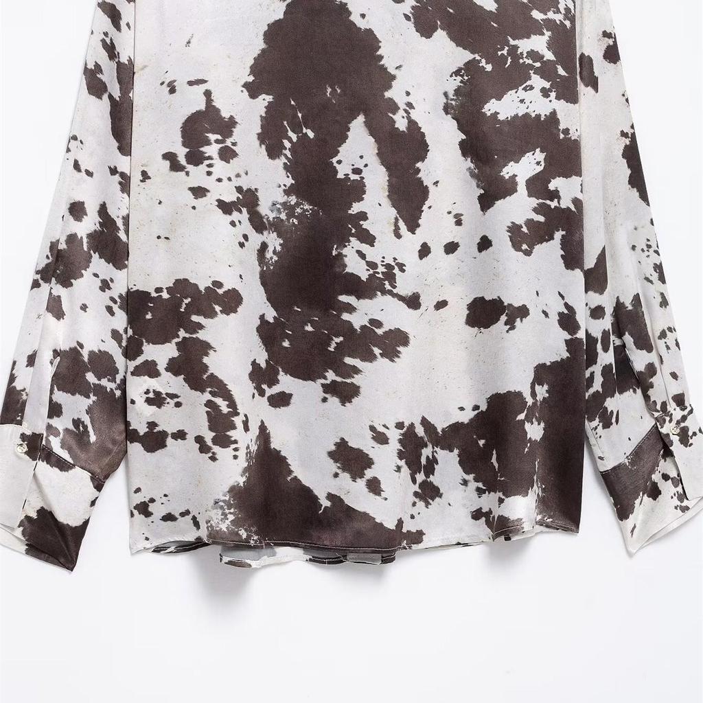 2025 Spring Women's Versatile Animal Print Commuter Shirt Top