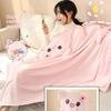 Versatile Warm Hooded Nap Blanket Cozy Soft Air Conditioning Blanket Cartoon Folding Kawaii Cloak Travel