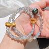 6Mm Autumn And Winter Natural Gray Moonstone Tiger'S Eye Stone Citrine Design Sense Multi-Circle Bracelet Bracelet.