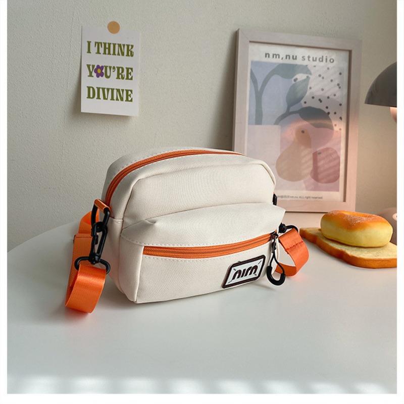 New Nylon Women's Bag Trendy Color Block Mini Square Purse Korean Style Crossbody Shoulder Bag