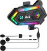 Motorbike Headset, Moman H4R Bike Intercom Earphones, AI Voice Assistant, RGB, 16 Color Modes,