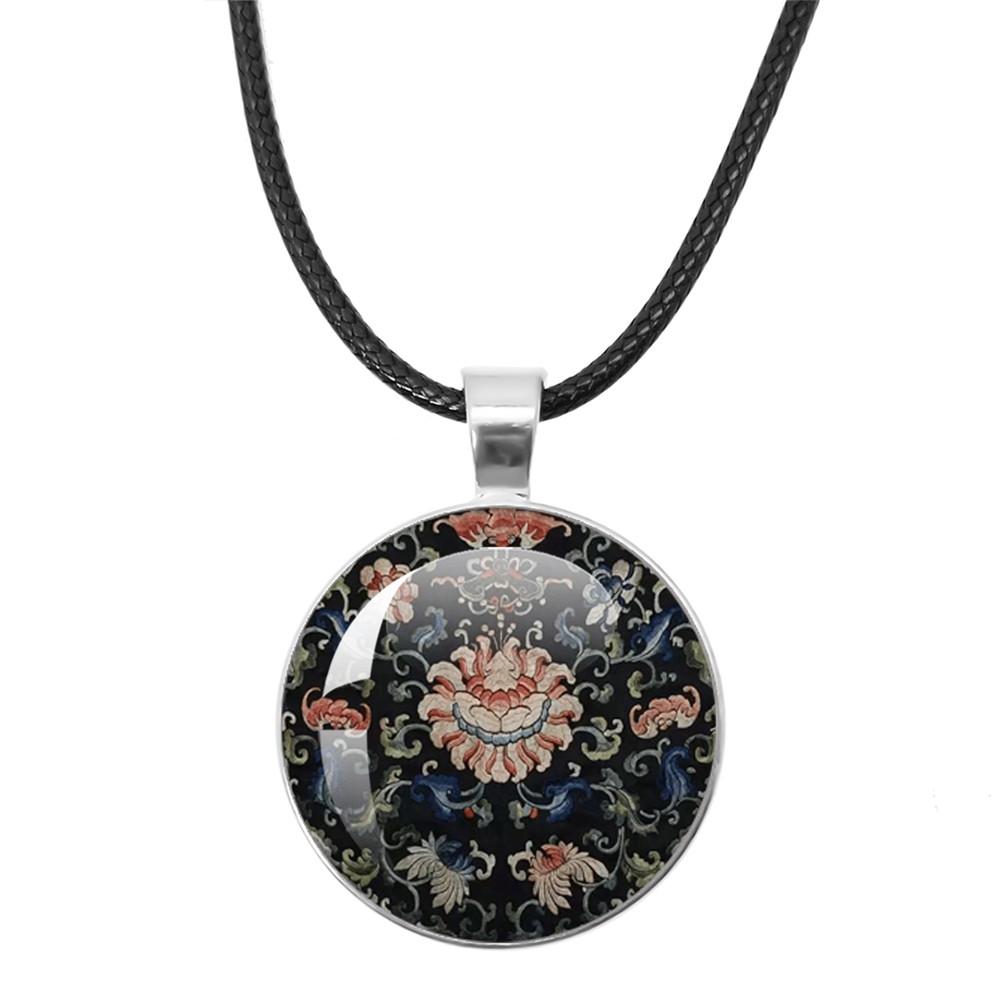 Beautiful Mandala Tree of Life Rope Chain Glass Pendant Necklaces for Women Yoga Mandala Necklaces Gift Charm Women Jewelry