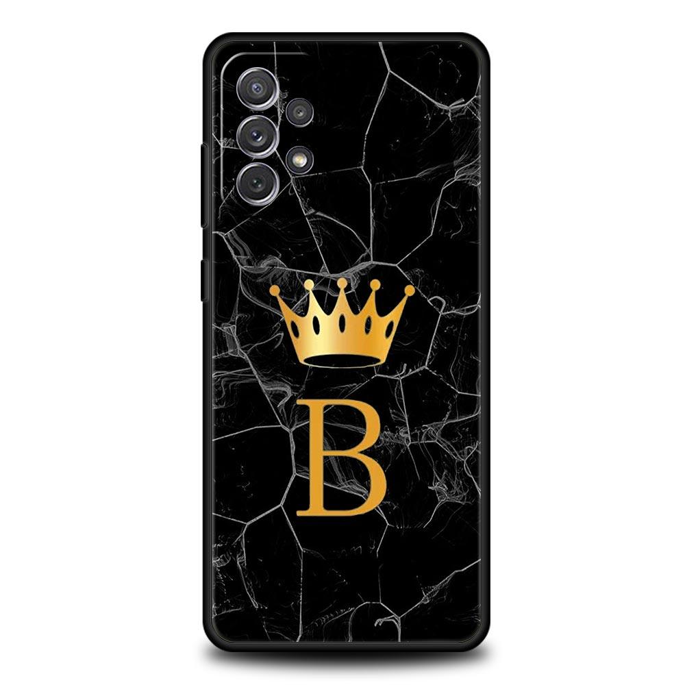 Crown Letter A Phone Case For Samsung Galaxy A17 A07 A55 A35 A25 A15 A05s A33 5G A31 A23 A21s A13 A41 A73 A53 A51 A71 A03s Cover