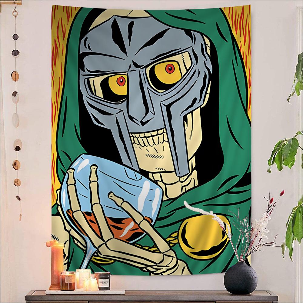 Famous American HipHop Singer Mf Doom Colorful Tapestry Wall Hanging Bohemian Wall Tapestries Mandala Wall Hanging Sheets