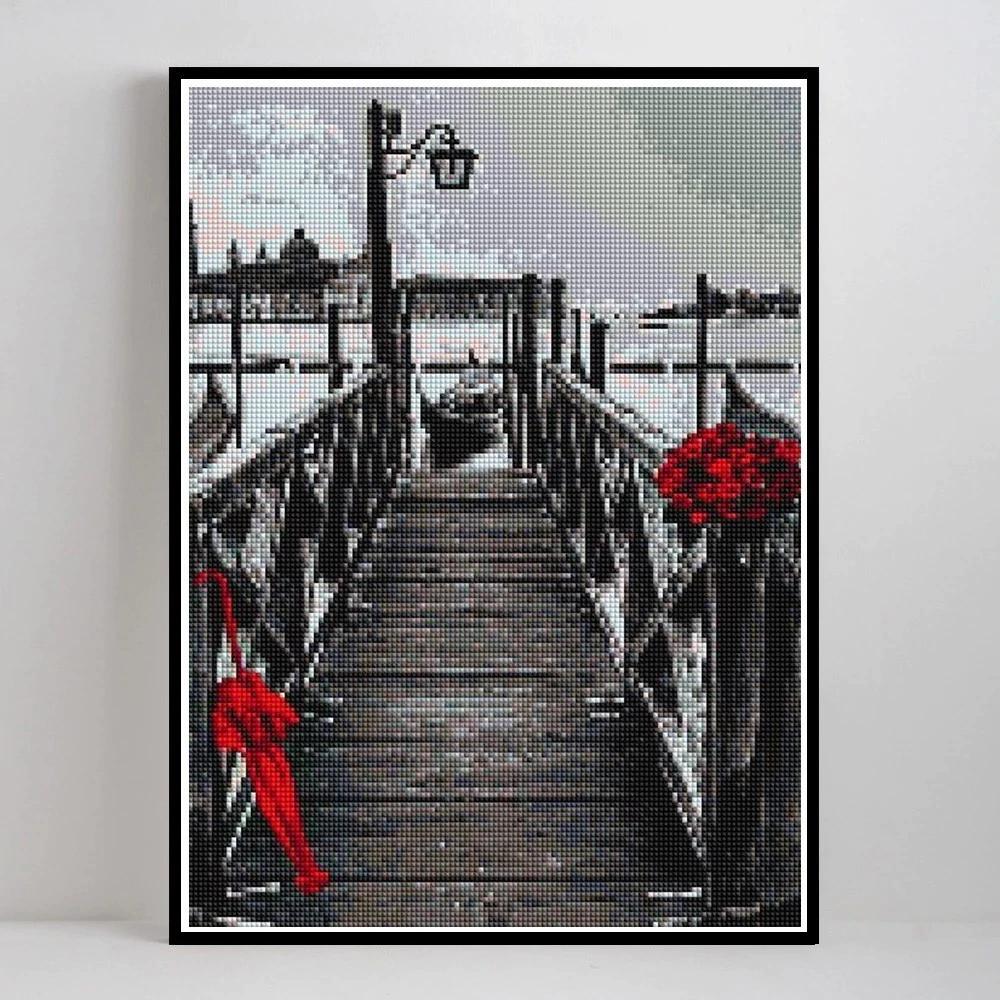 5D DIY Diamond Painting Landscape Full Round Square Diamond Embroidery Flower Dog Resin Drill Crystal Rhinestone Home Decor