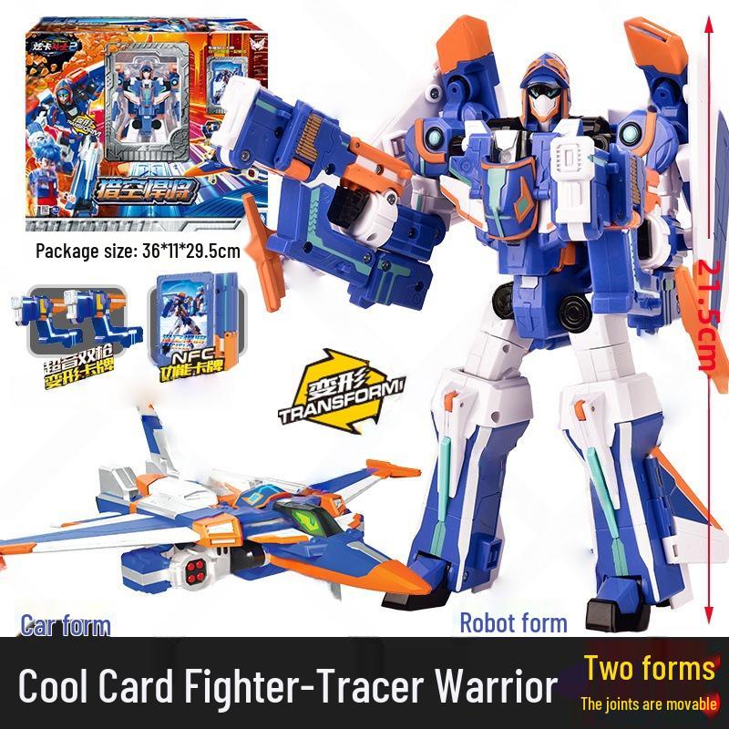 Authentic Hyunka Fighter 3: Spin Mech Silver Wing Knight Transforming Robot Airplane Toy for Children.