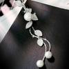 Trendy Korean Leaf & Pearl Tassel Sweater Chain Pendant for Women