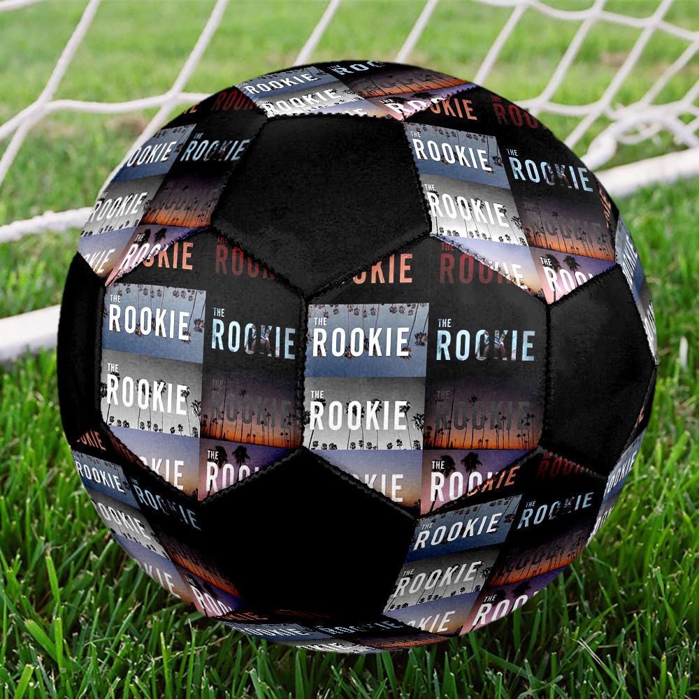 THE ROOKIE Indoor Soccer Ball Colorful Machine Stitched PVC Size 5 Team Training Competition Ready Durable High-Bounce Cool Sports Gift