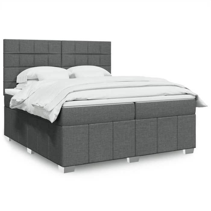 VidaXL Sommier à lattes de lit avec matelas Gris foncé 200x200cm Tissu 3294076