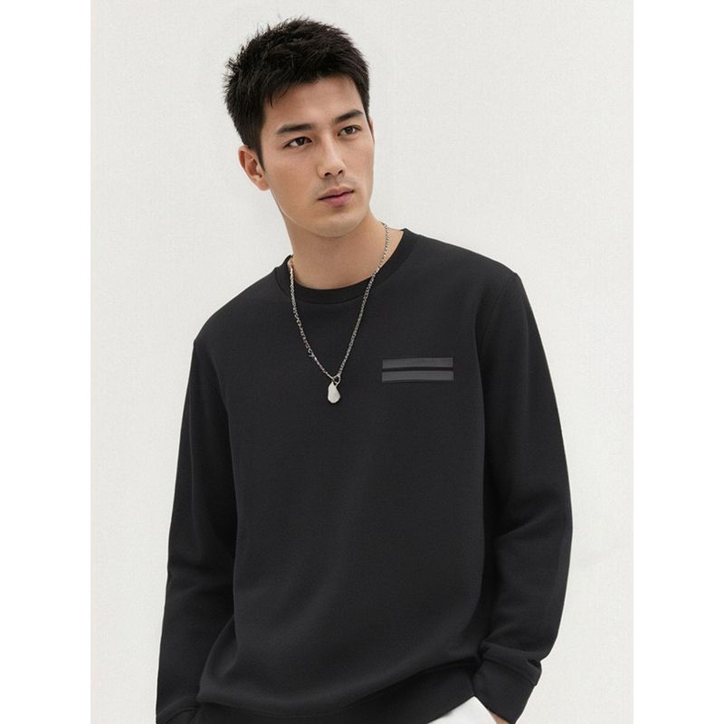 Liquid Ammonia Double-Sided Mercerized Long-Staple Cotton Sweatshirt Men 2024 New Spring and Autumn Round Neck Export Men Casual Jacket