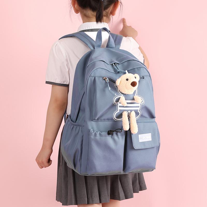 Zaino per la scuola primaria femminile Zaino leggero per studenti Zaino carino con orso