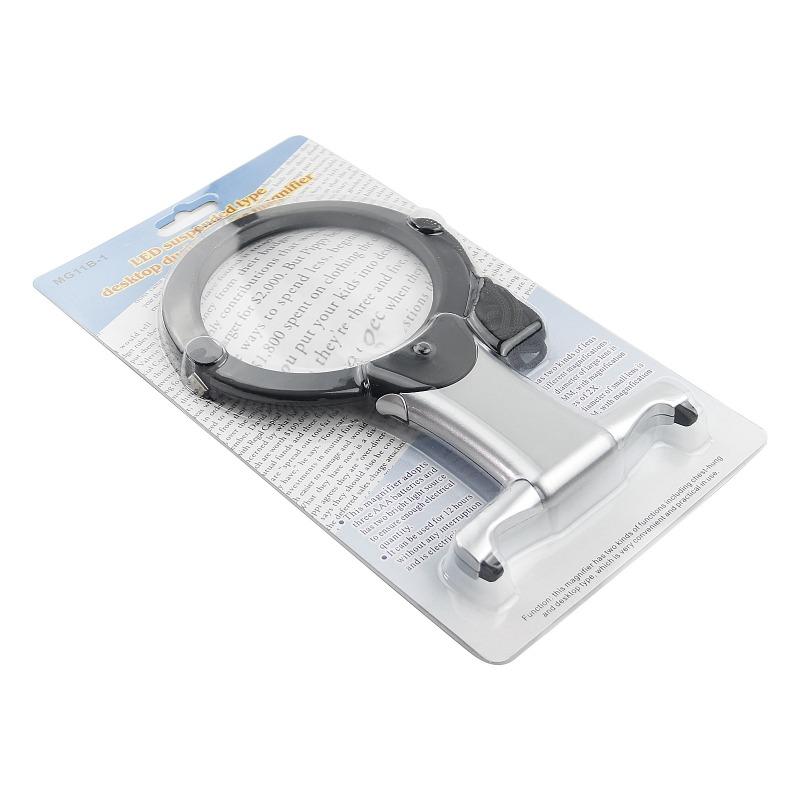 2x 6x Led Hands Free Lighted Magnifying Glass Neck Hanging Desktop Tool For Seniors Sewing Cross Stitch Embroidery