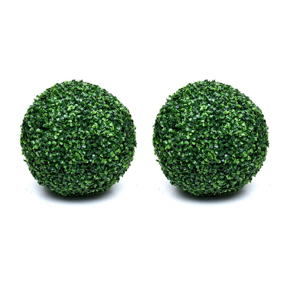 2 PCS Artificial Plant Topiary Ball Garden Spheres Outdoor Indoor Decoration