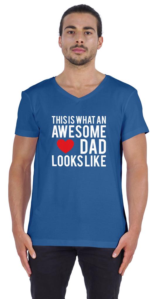Inkmeso   This Is What An Awesome Dad Looks Like   Quotes Tshirt For Men Cotton Jersey Novelty Humor Tee