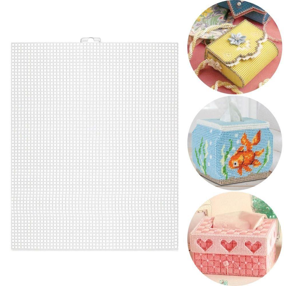 Purse Making Supplies 7CT Bag Mesh Grid White Black Plastic Bag Sheets 33.5x26CM Net Cover Acrylic Yarn Crafting Knit