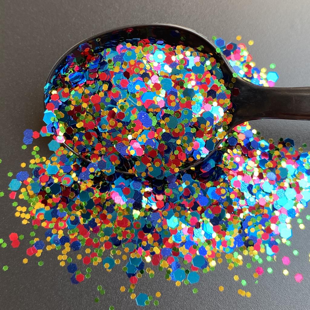 1Kg Bag Custom Glitter Mix Factory  Polyester Chunky Glitter Bulk