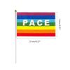 50/100Pcs Mini Peace Flag Rainbow Pacifist Flag Hand Held Polyester Peace Flag