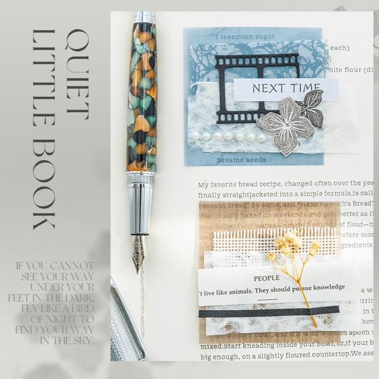 50 Sheets of Sumi Small Book Series Small Bean Book Decoration Base Collage Retro Handbook Handbook Collage Material Card Paper