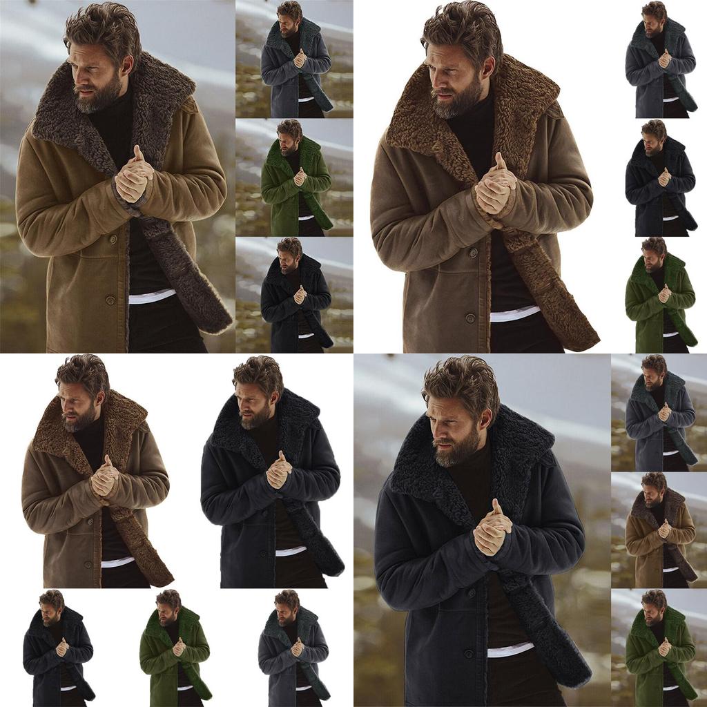 Men's Winter Warm Thick Coat Trench With Storm Cuffs And Cozy Lining Inside