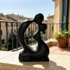 Kissing Couple Statue, Modern Abstract Lover Figurine, Resin Romantic Couple Sculpture for Home, Office, Desktop, Bookshelf, Wedding Decor