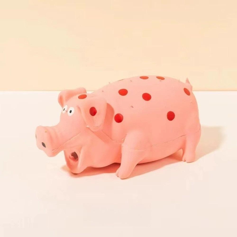 Interactive Latex Spot Grunting Pig Toy Soft Dog Chew Toy  For Small Medium Large Dog