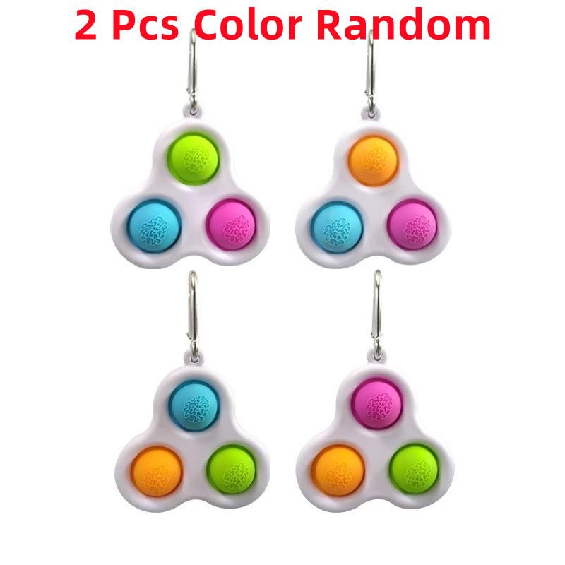 2pcs Finger Bubble Music Keychain Stress Relieving Fashion Toy with Pressing Sports Board Stress Relieving Key Pendant Birthday