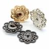 10 Sets Vielseitige Blume Druckknöpfe 21mm Schwarz/Gold/Silber DIY Bastelknöpfe Vintage Metall Druckknöpfe