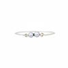 Twin White Pearl Gemstone Bracelet, Minimalist Everyday Wear Bangle for Women